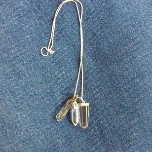 Crystals  Charm Necklace on Sterling Silver Chain